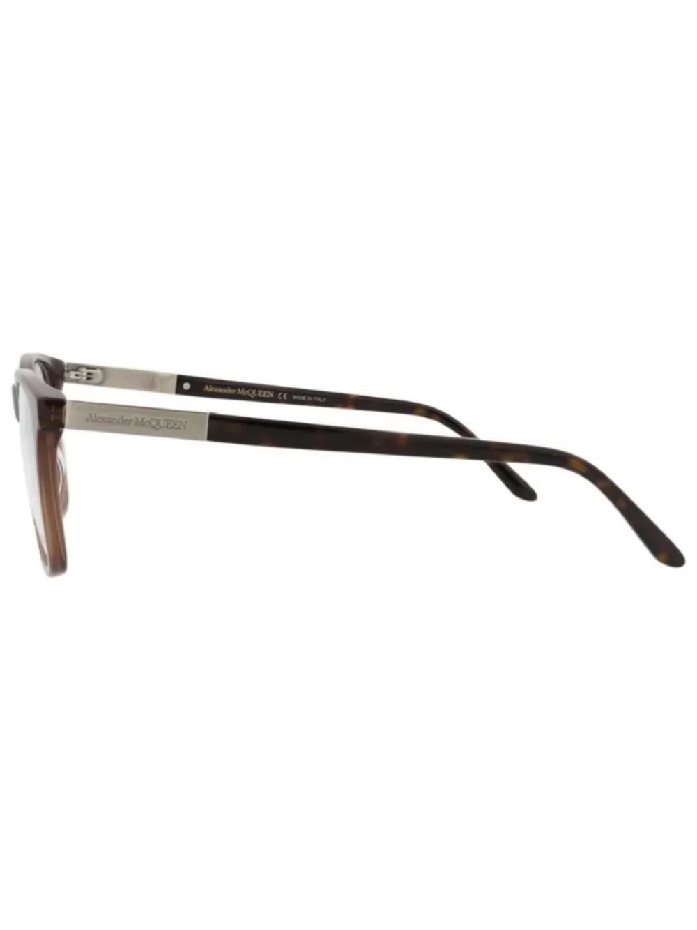 New Alexander McQueen Mens Square/Rectangle Brown Silver Transparent Fashion Des